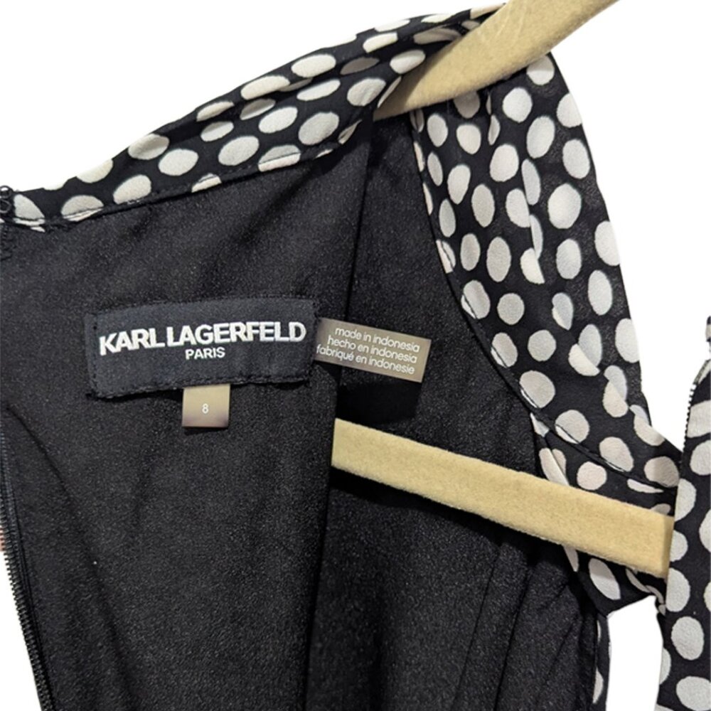 Karl Lagerfeld Polkadot Knee Length Dress Size 8 - Picture 9 of 11